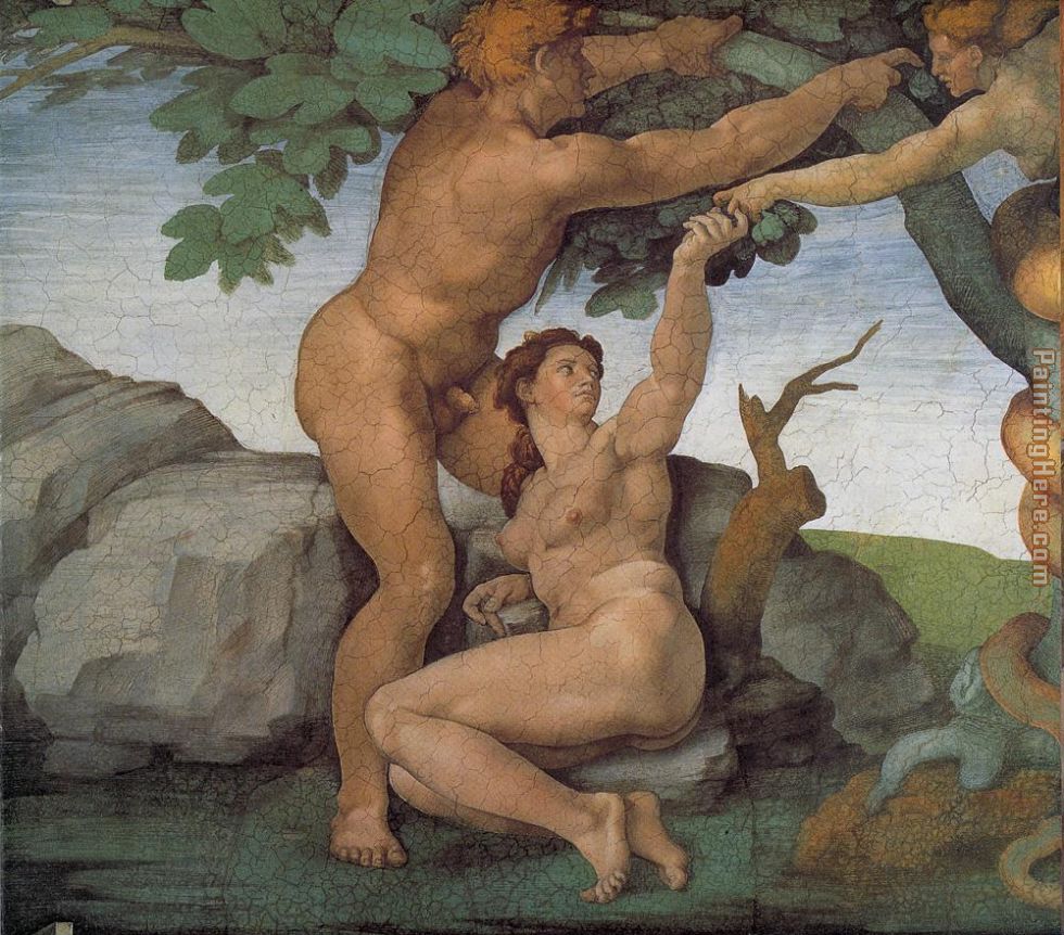 Genesis The Fall and Expulsion from Paradise The Original Sin painting - Michelangelo Buonarroti Genesis The Fall and Expulsion from Paradise The Original Sin art painting